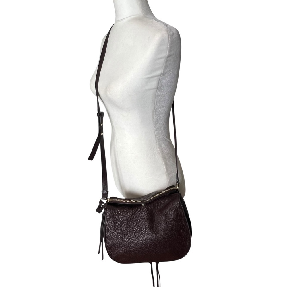 Vince Camuto Large Lamb Leather Crossbody Bag – Ida Black Cherry - Picture 1 of 16